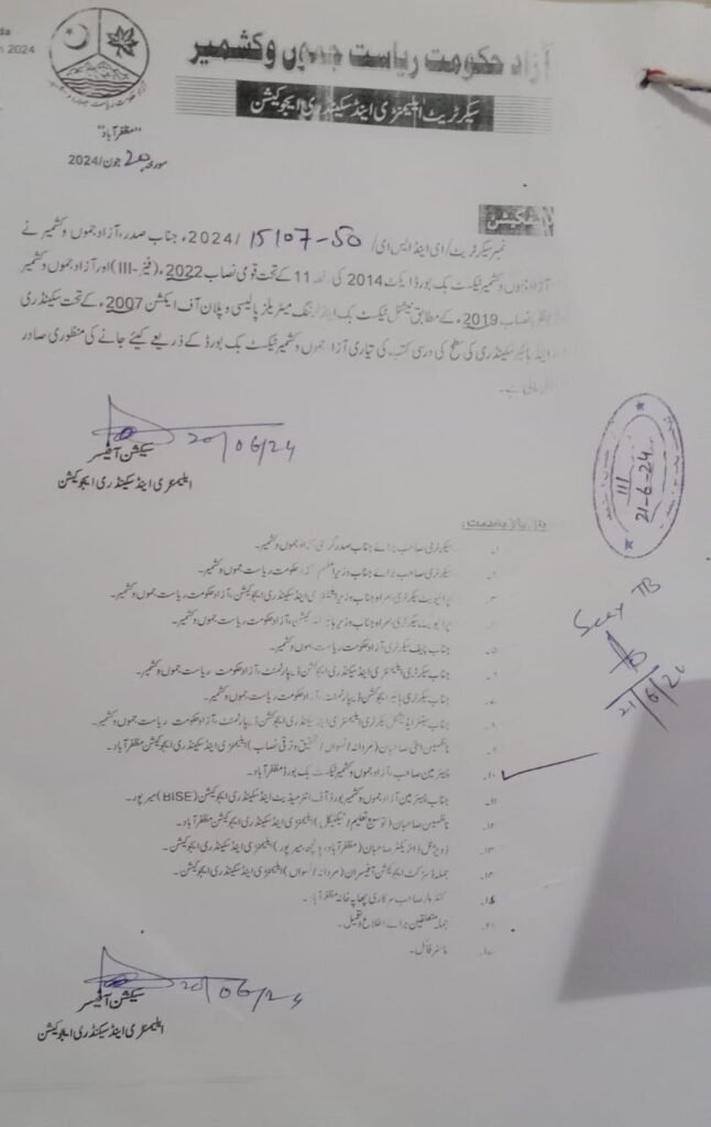 Notifications/ Office Orders of AJKTBB